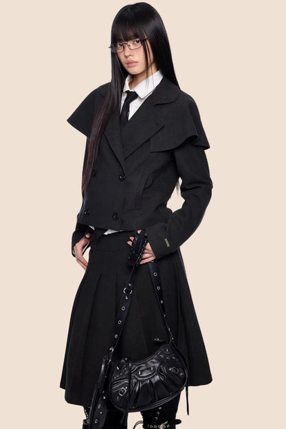 Doppelreihiger Cape-Mantel