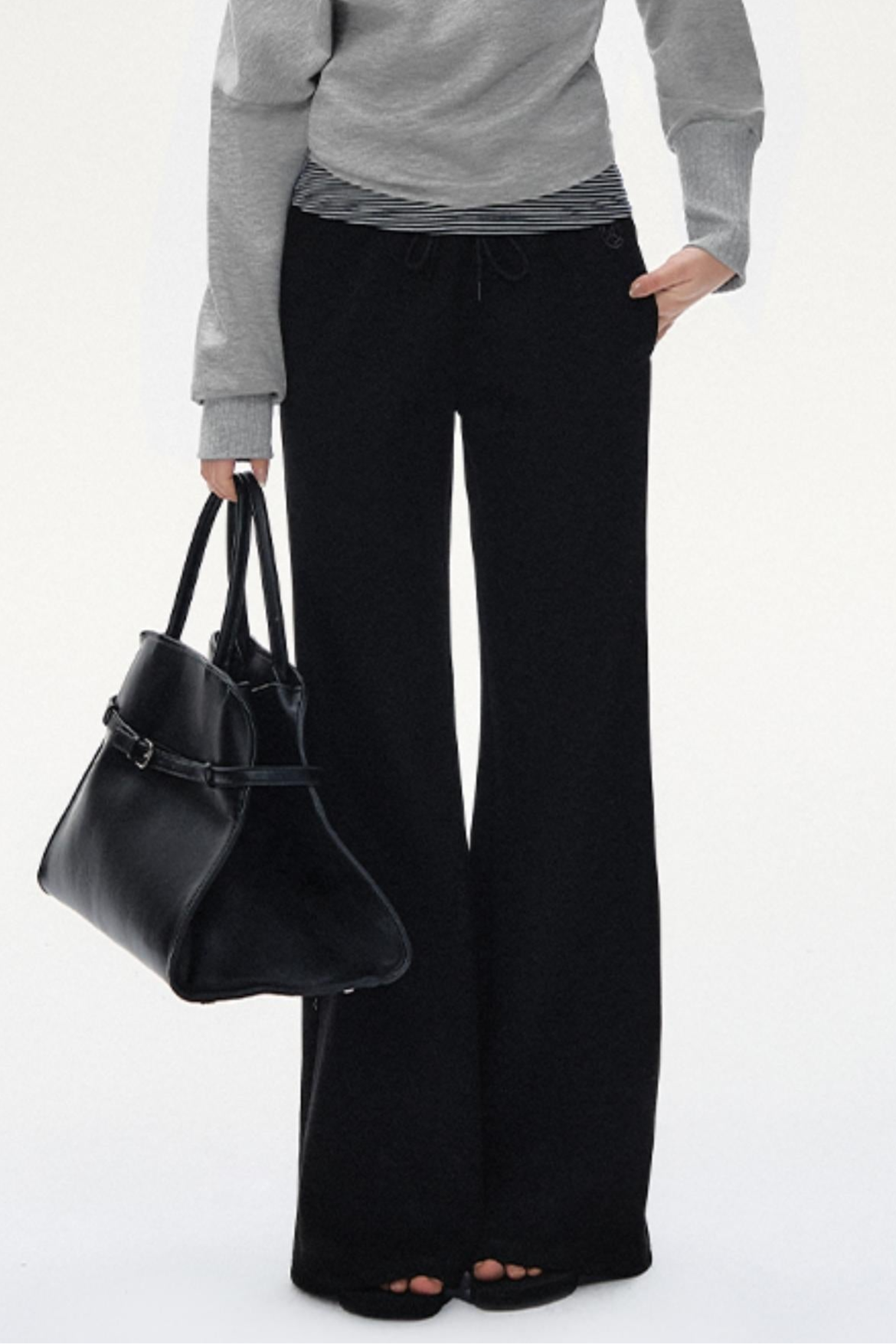 Fashion Oblique Shoulder Tops Set-Up