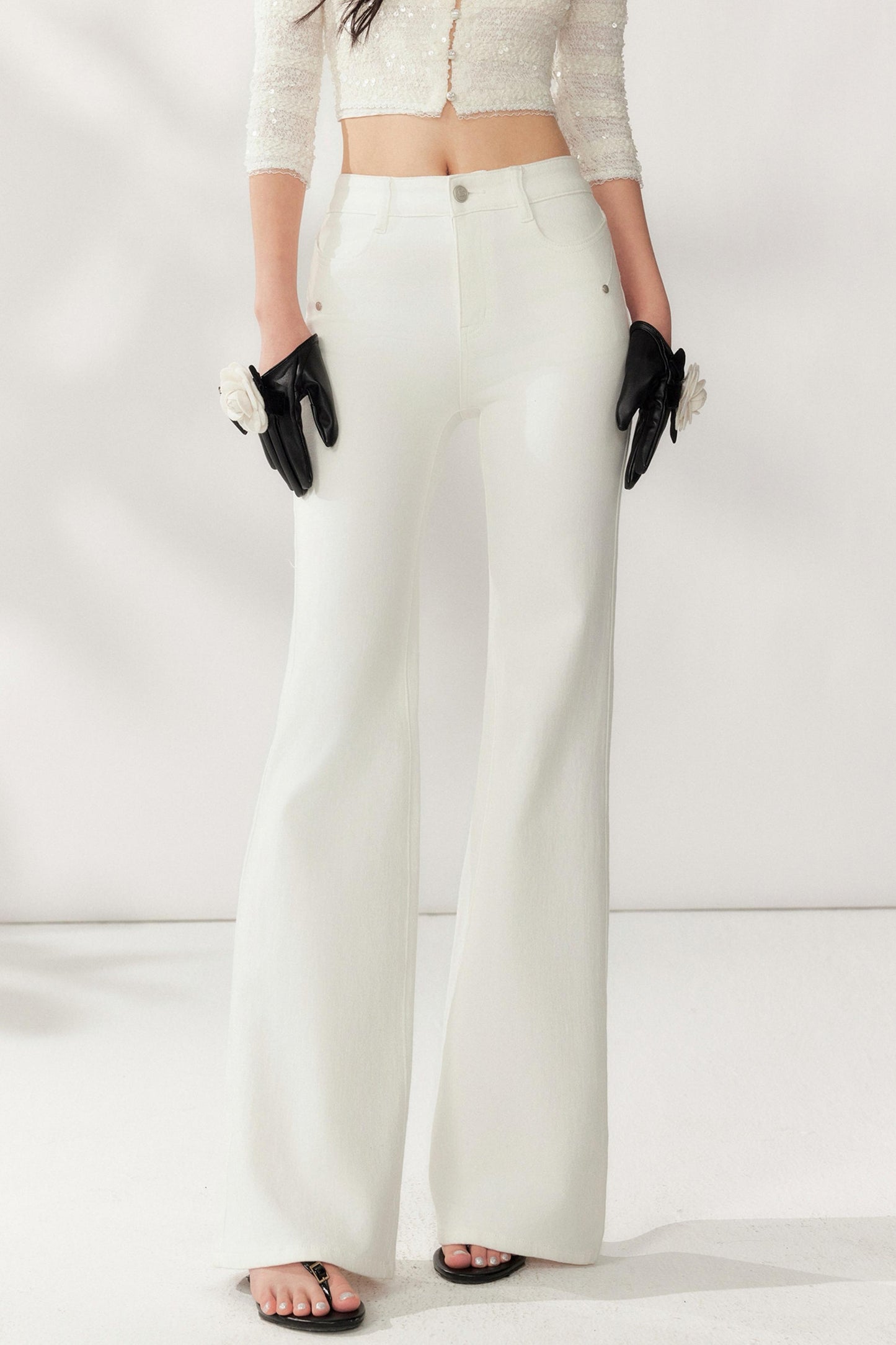 High-Waisted White Supermodel Pants