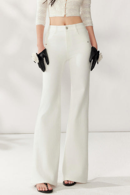 High-Waisted White Supermodel Pants