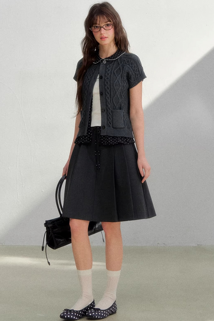 Polka Dot Pleated Skirt