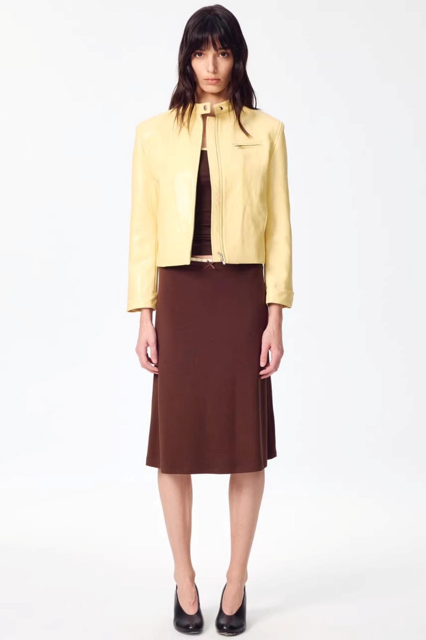 Retro Yellow Leather Jacket