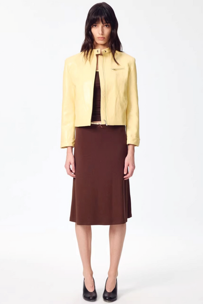 Retro Yellow Leather Jacket