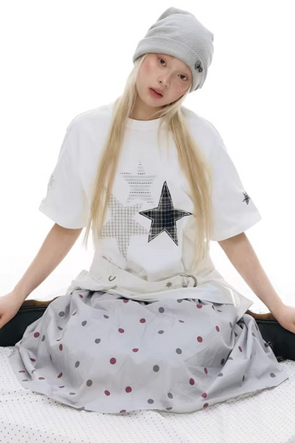 Retro Polka Dot Midi Skirt