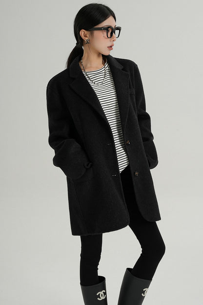 High-End Wool Tweed Suit Jacket