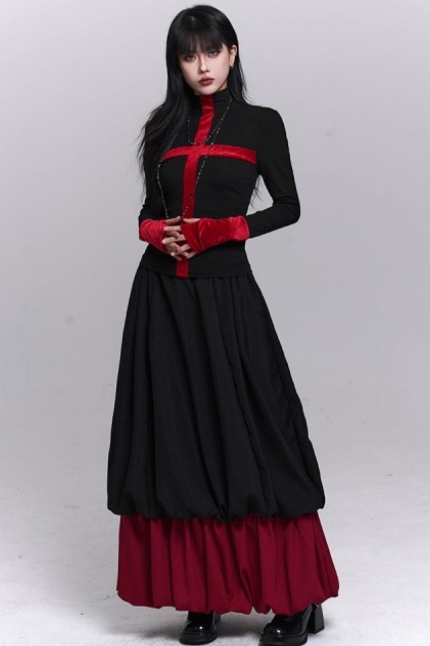 Gothic Cross Collar Top