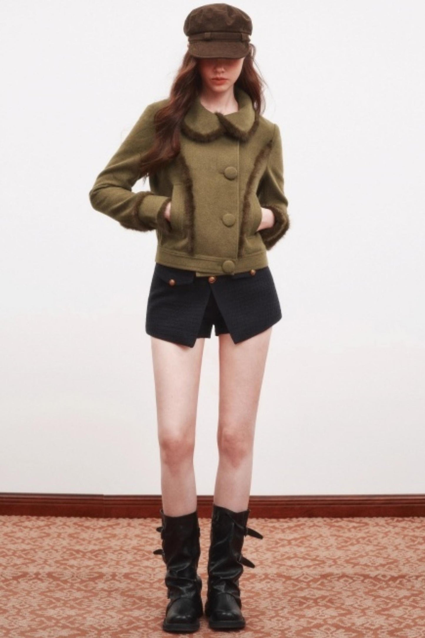 Warm Mink Fur Woolen Short Coat