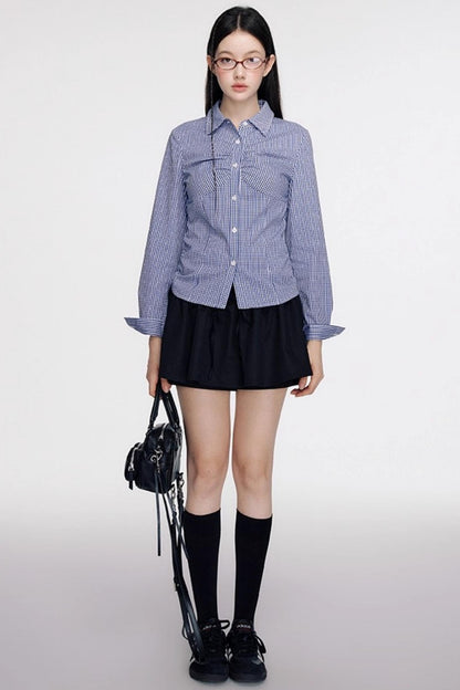 Nap Pleated Slim Spring Shirt