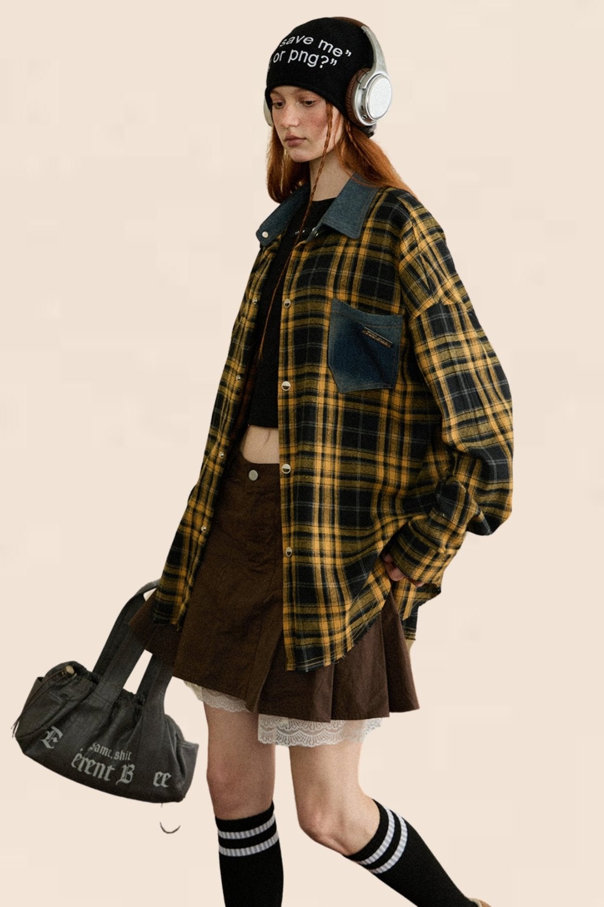 American Vintage Plaid Frayed Shirt