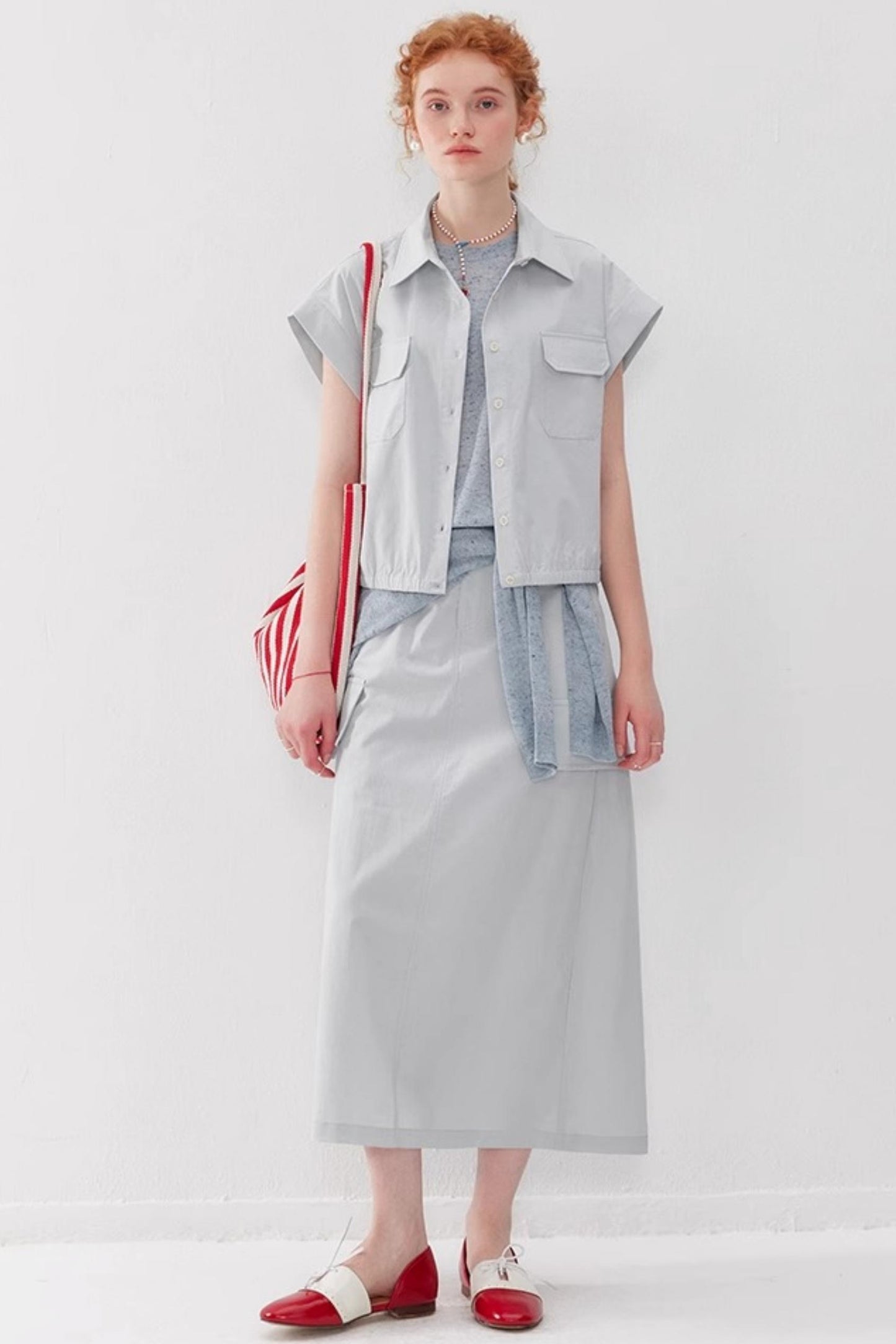 Tencel A-Line Vest Skirt Set-Up