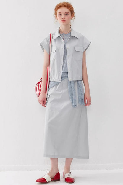 Tencel A-Line Vest Skirt Set-Up