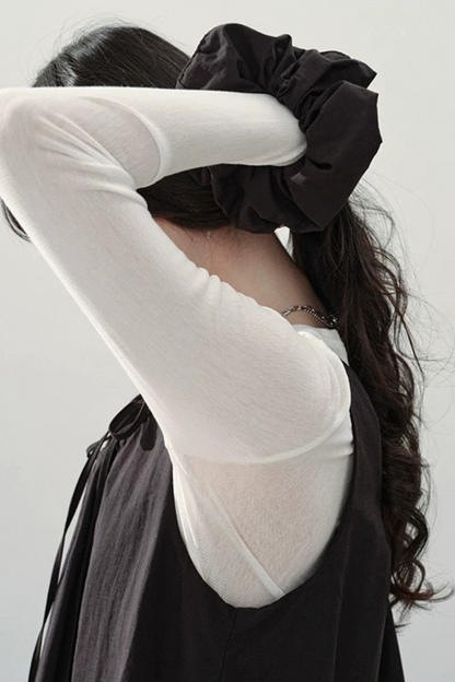 Black Gauze Bubble Dress Set