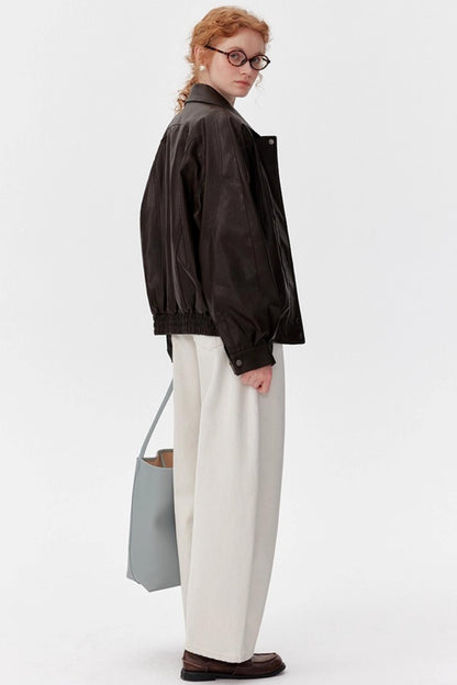 Vintage Leather Cargo Jacket