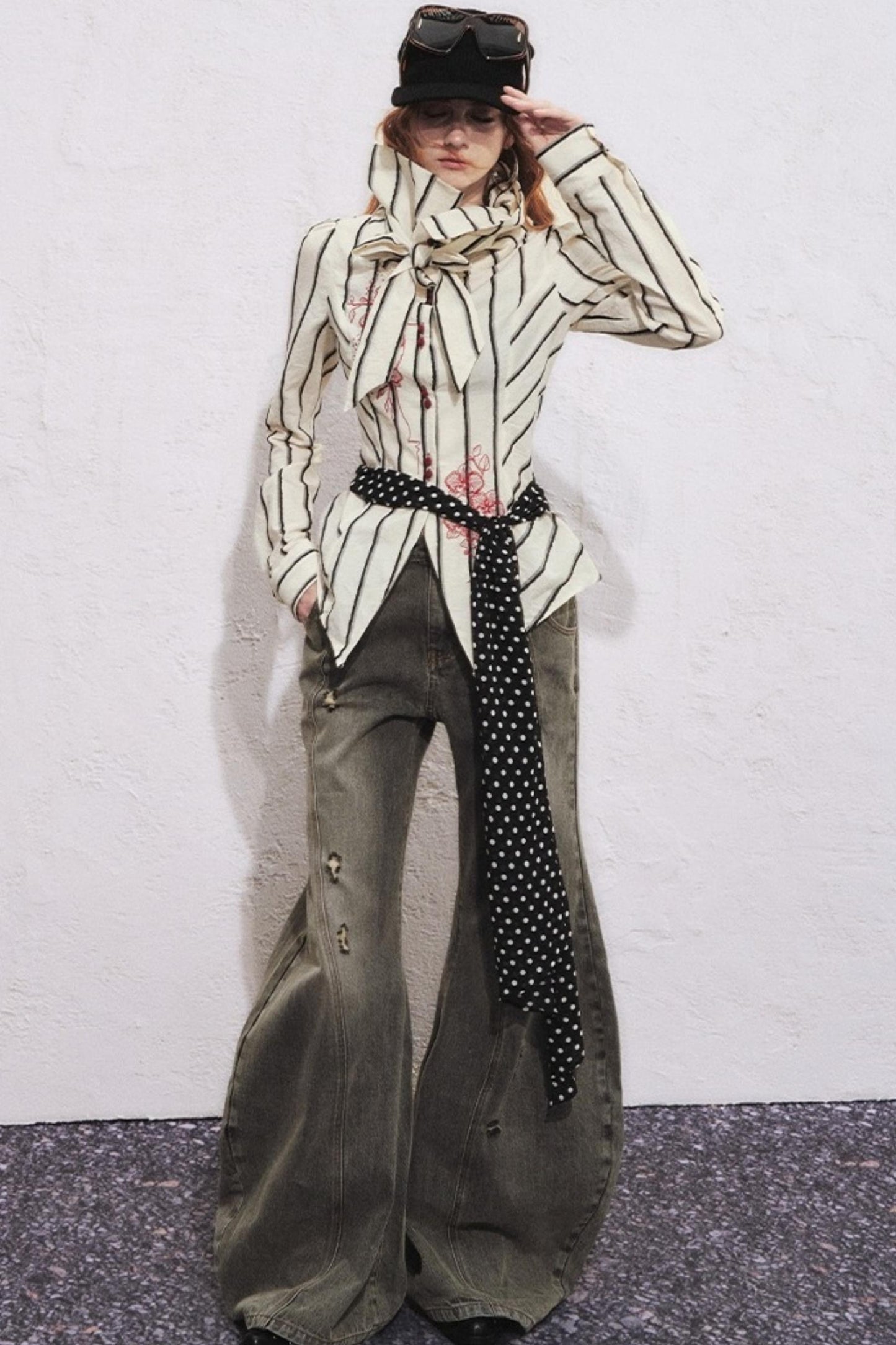 Embroidered Slim Striped Shirt