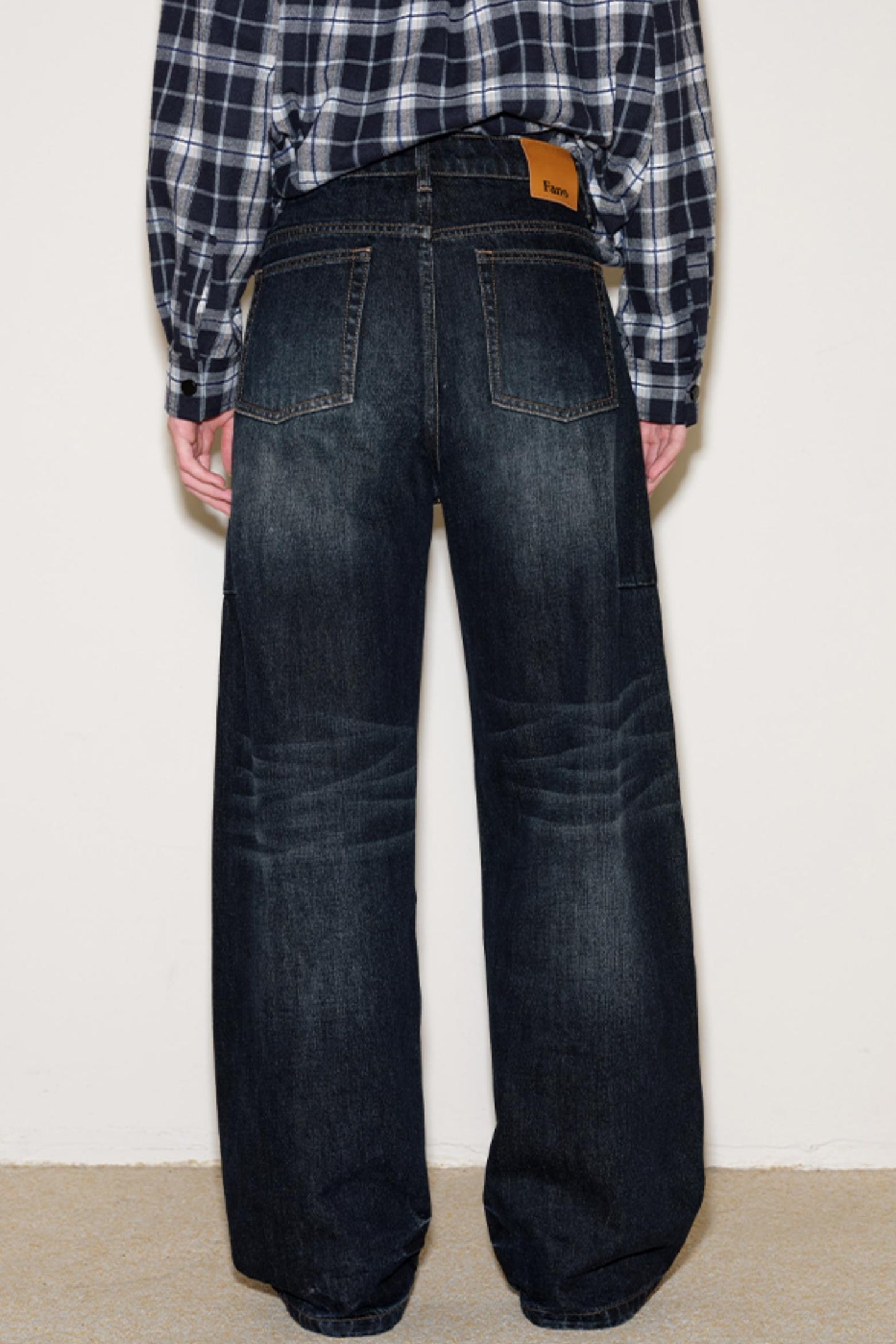Washed Whiskered Denim Pants