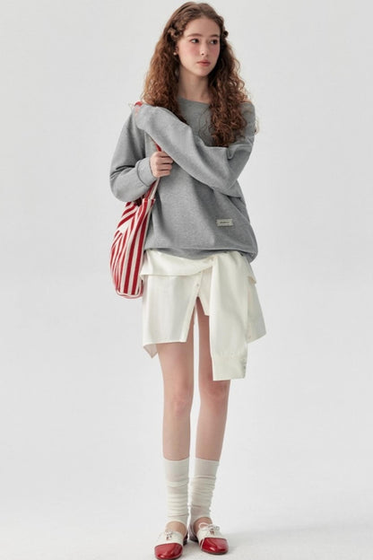 Fashion Cross-Shoulder Sweatshirt