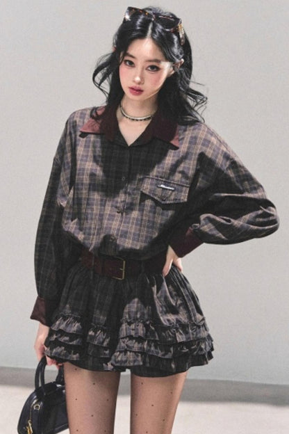 Sunset Trajectory Plaid Dress Set