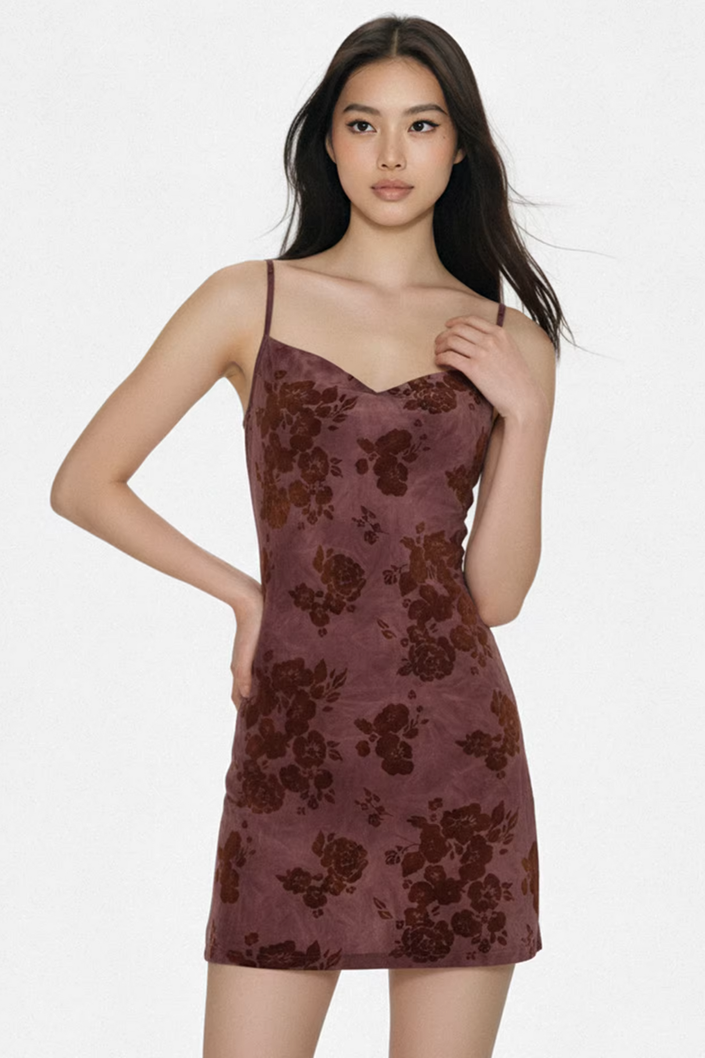 Retro Velvet Print Dress