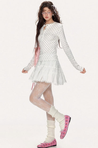 Slim Shoulder Embroidery Top