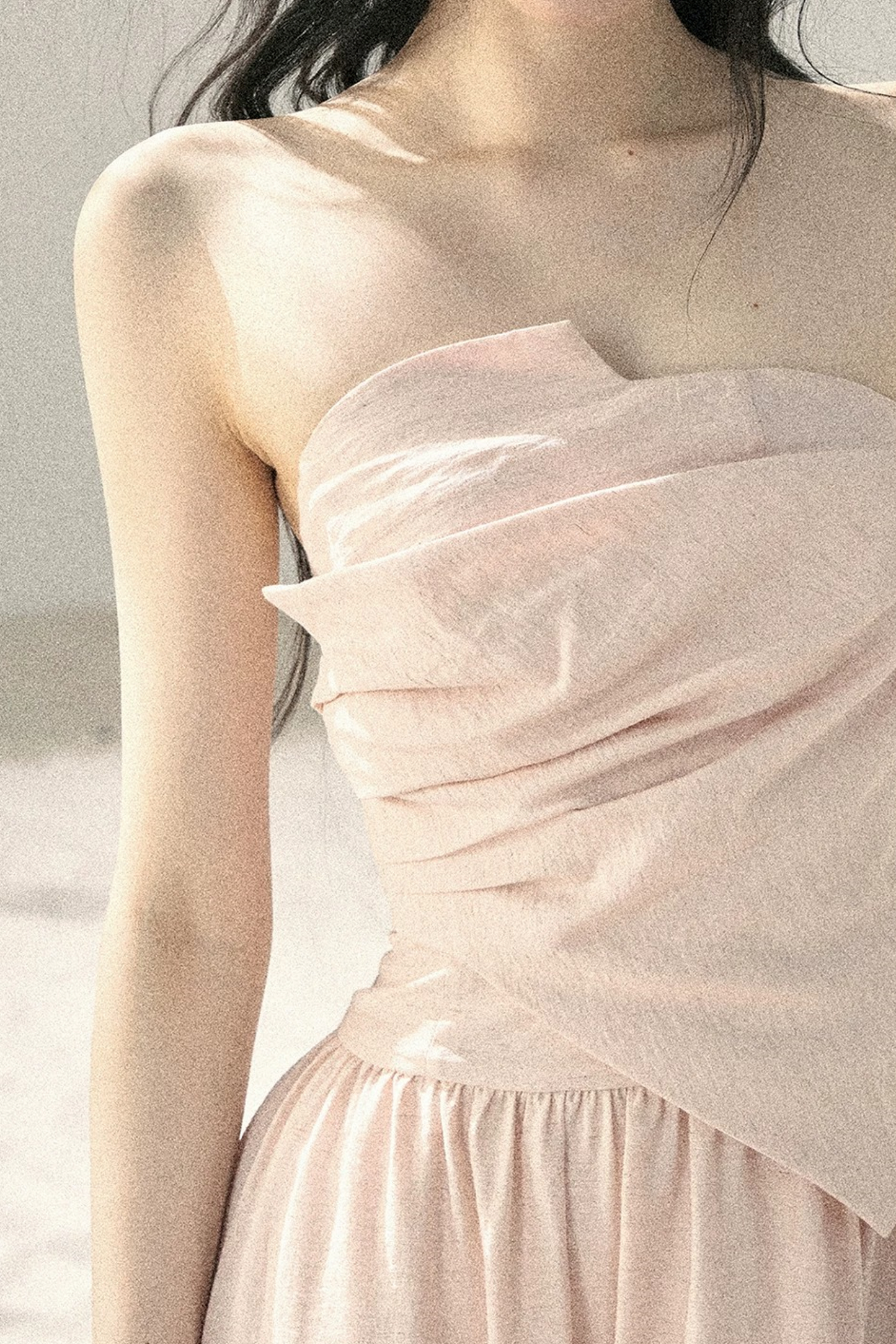 Cloud-Like Strapless Summer Dress