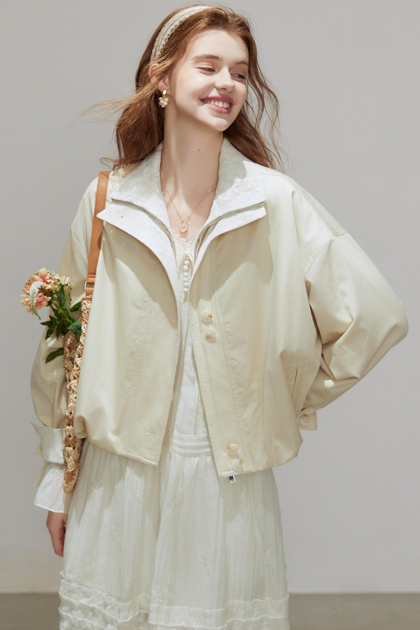 Lace Autumn Trench Coat