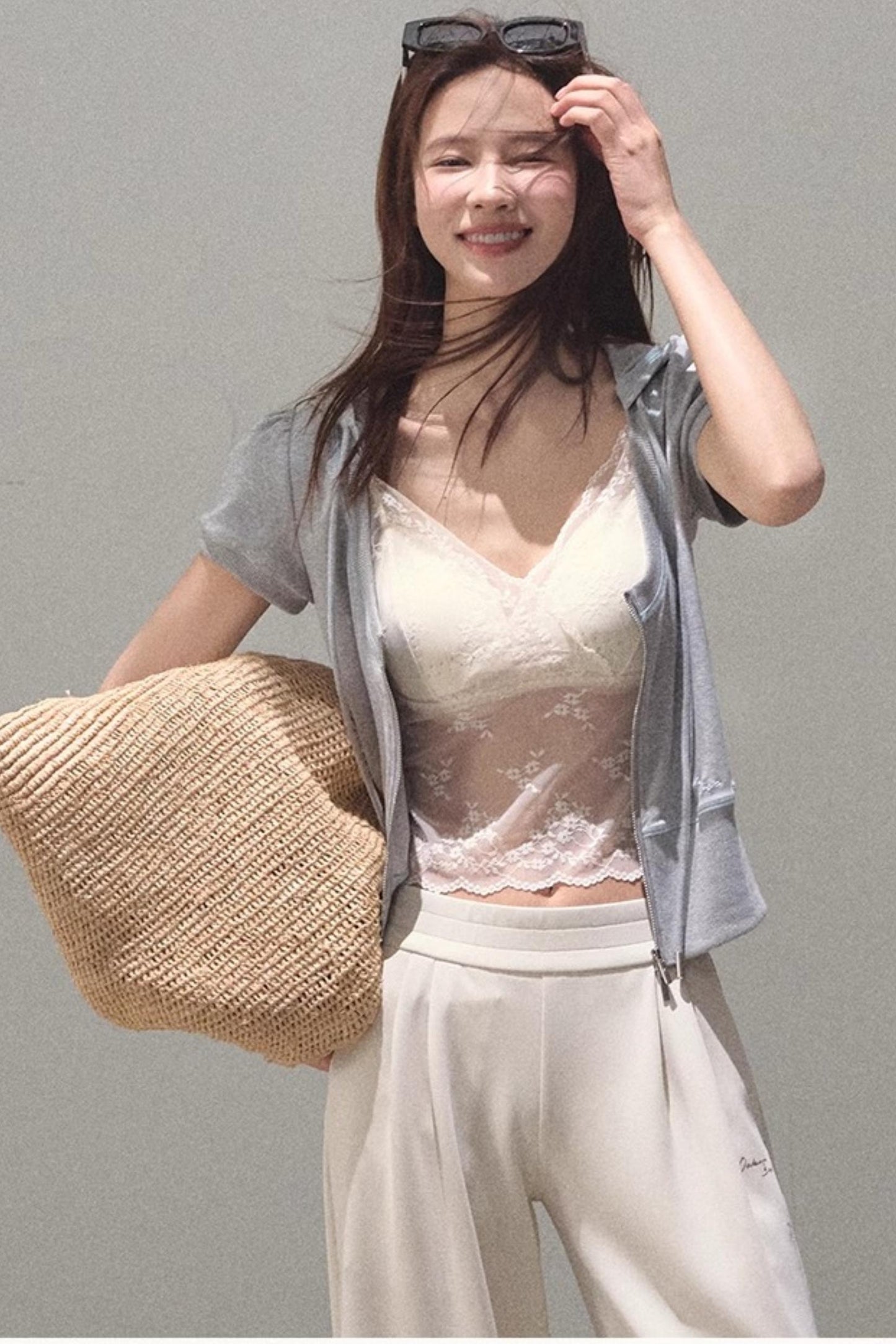 Color Block U-Neck Hooded Cardigan