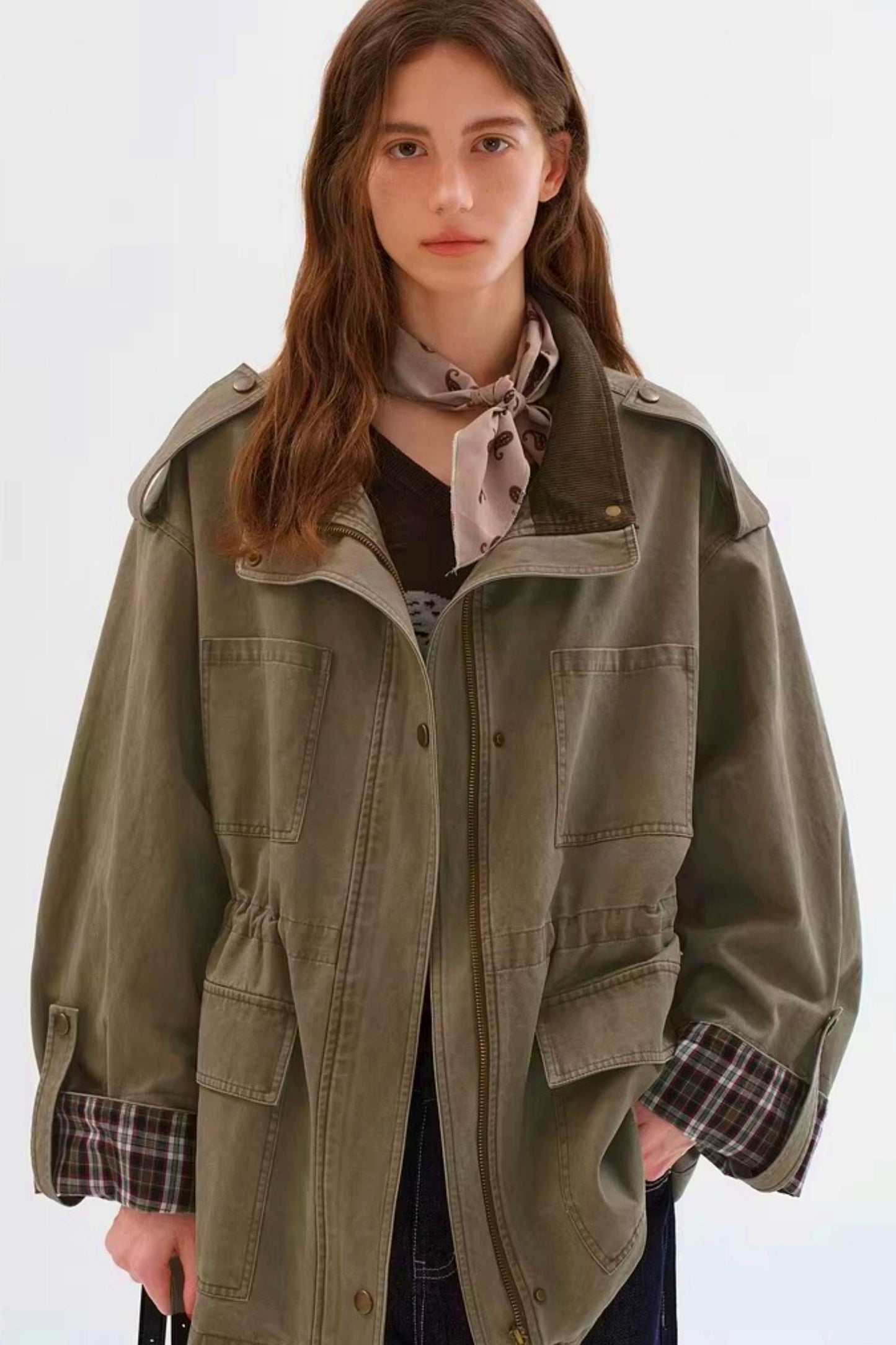 Versatile Patchwork Windbreaker Jacket