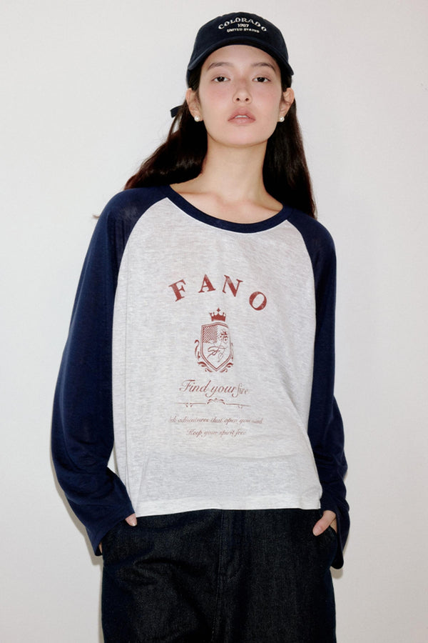 Niche Badge Raglan Sleeve Printed T-Shirt