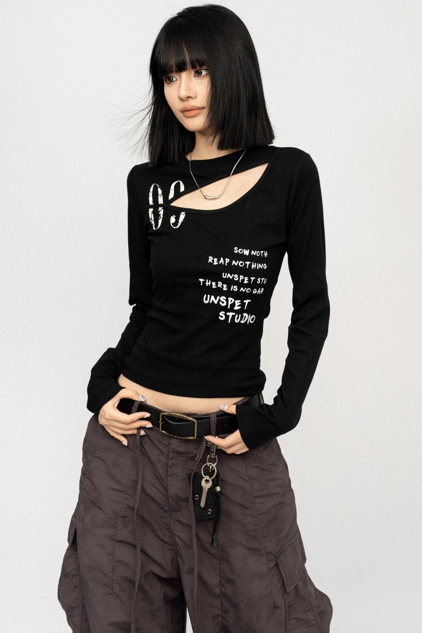 Black Hollow Long Sleeve T-Shirt