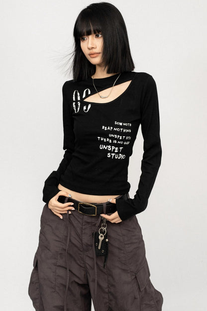 Black Hollow Long Sleeve T-Shirt