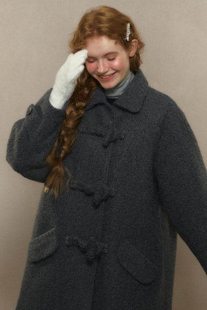 Winter Wool Coat With Horn Buttons