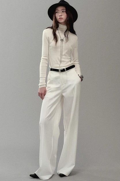 Soft Light Wool Turtleneck Top