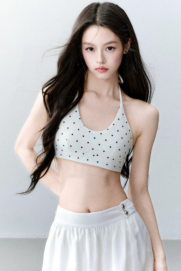 Polka Dot Halter Strap Bra
