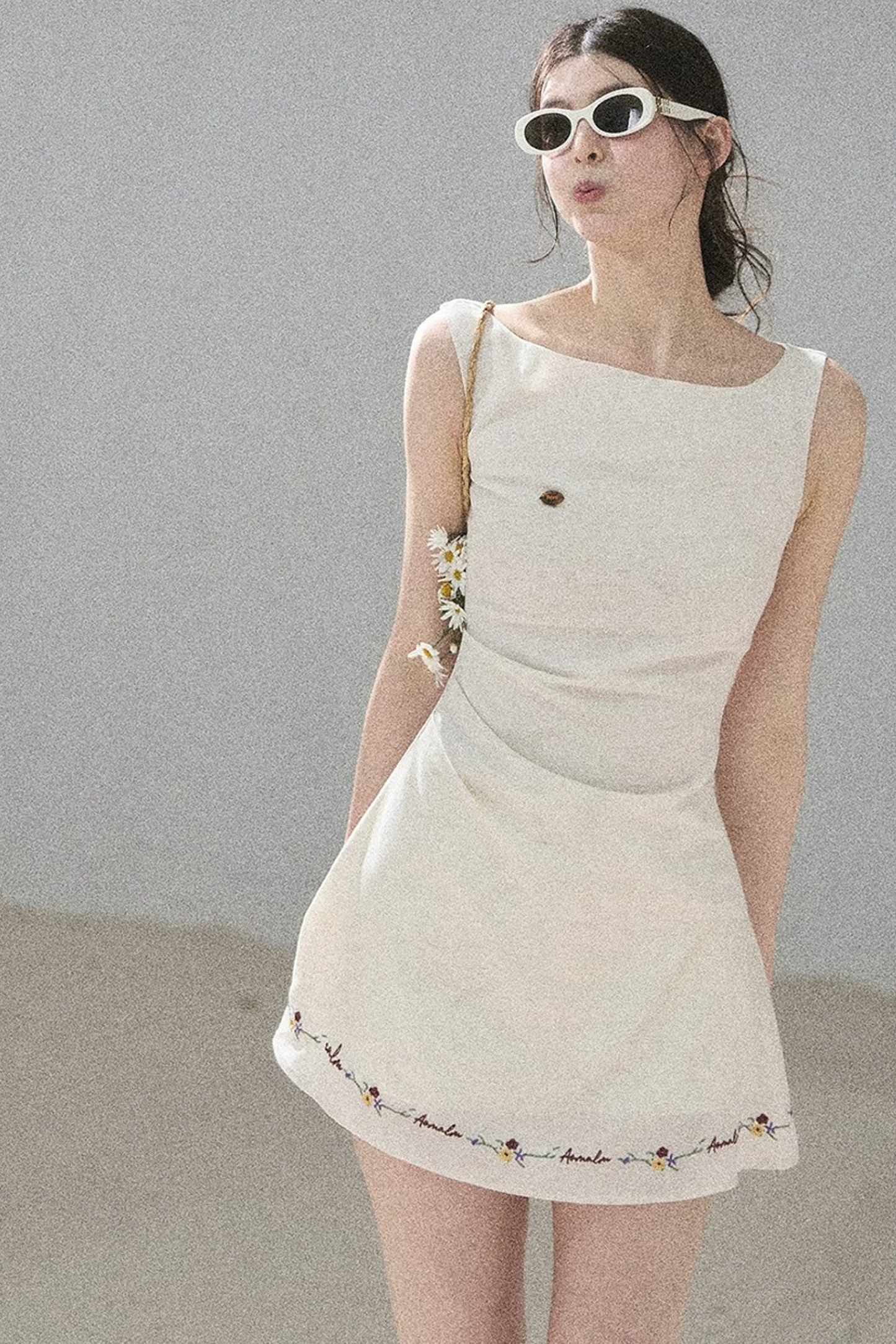 French Embroidery A-Line Dress