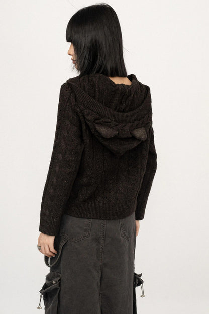 American Spice Hooded Zipper Cardigan