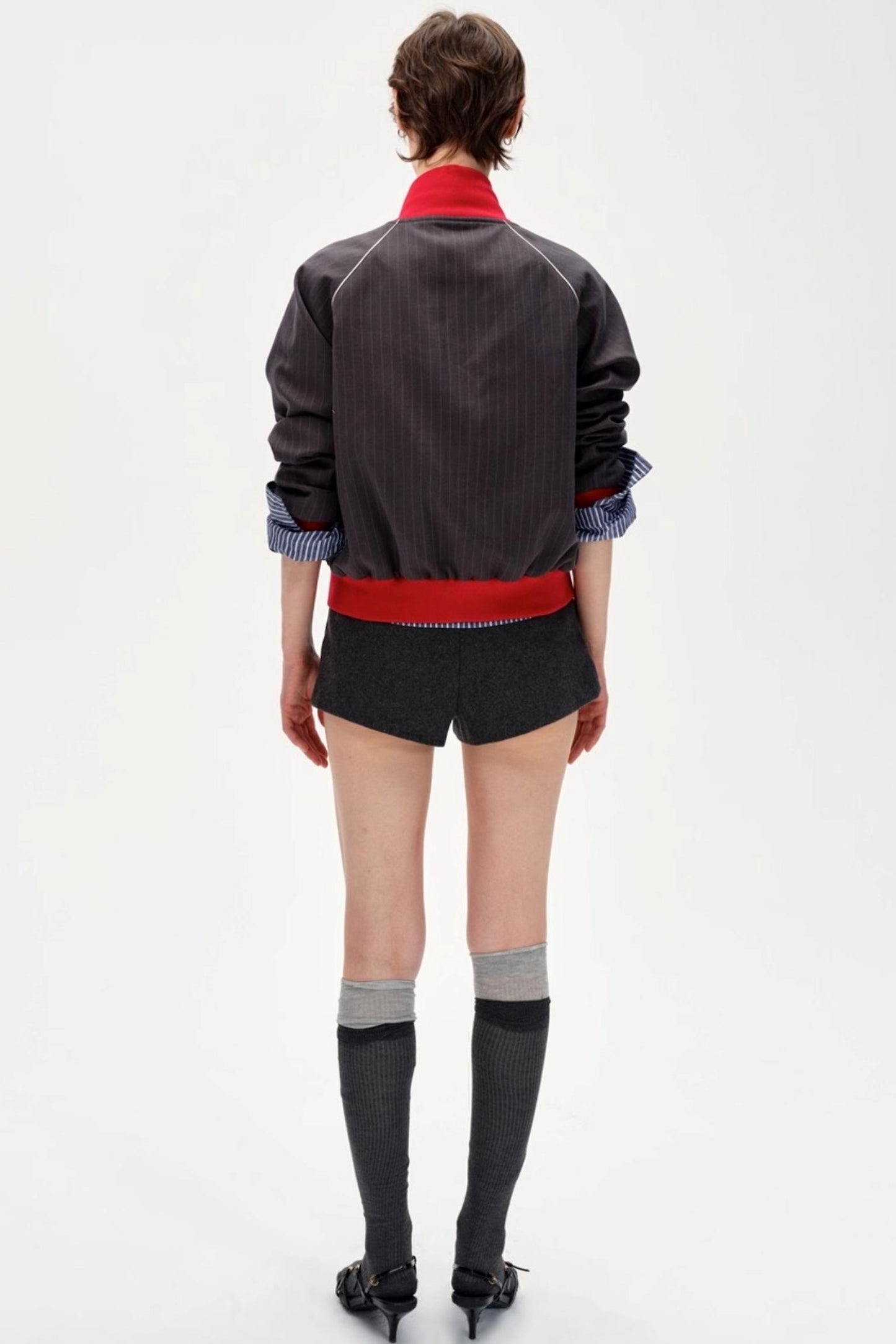 Retro Double Zipper Slim Jacket