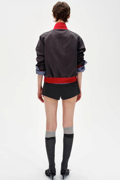 Retro Double Zipper Slim Jacket