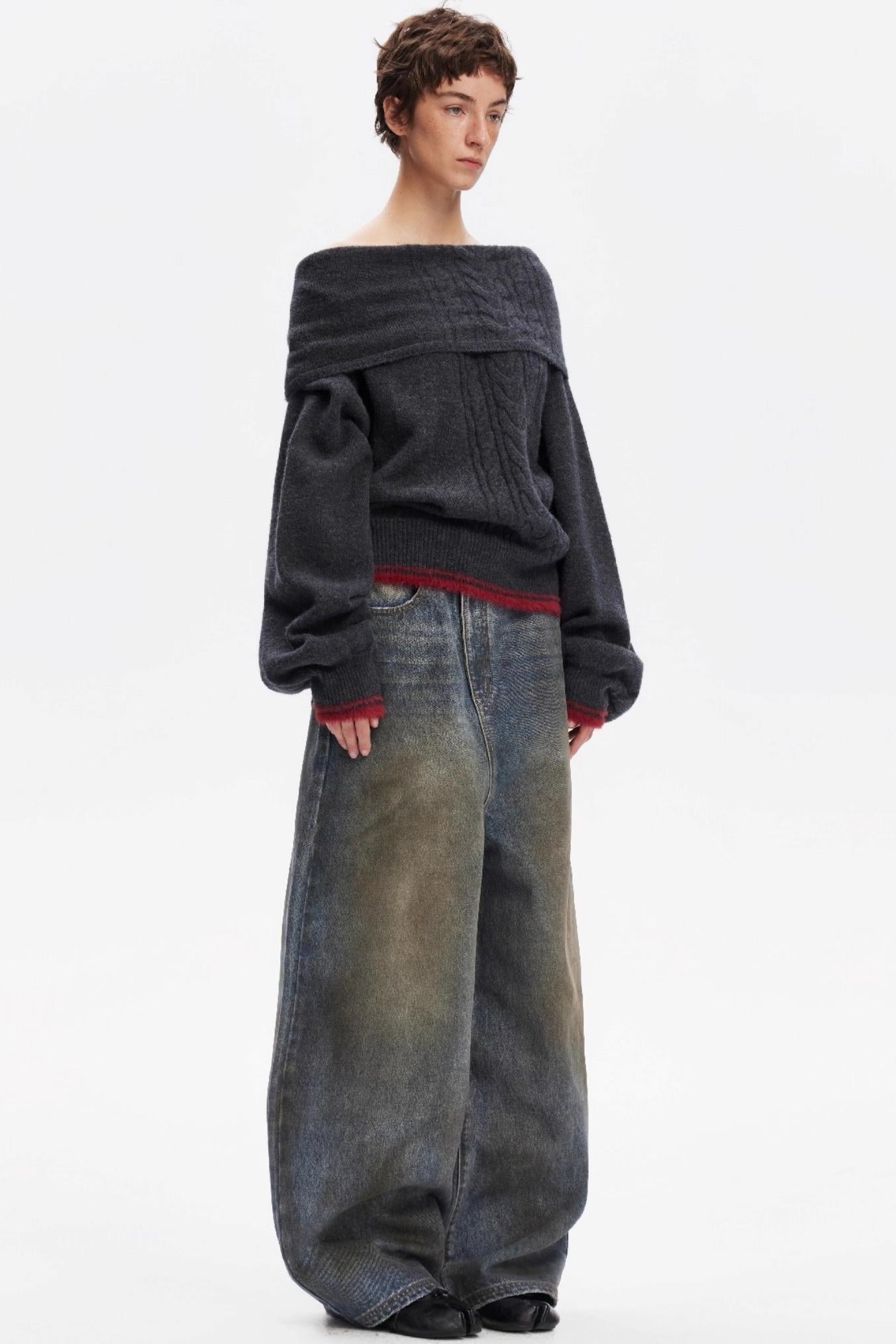 Vintage Yellow Distressed Jeans