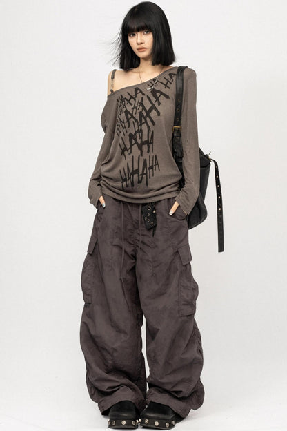 Vintage Off-the-Shoulder Smock Top