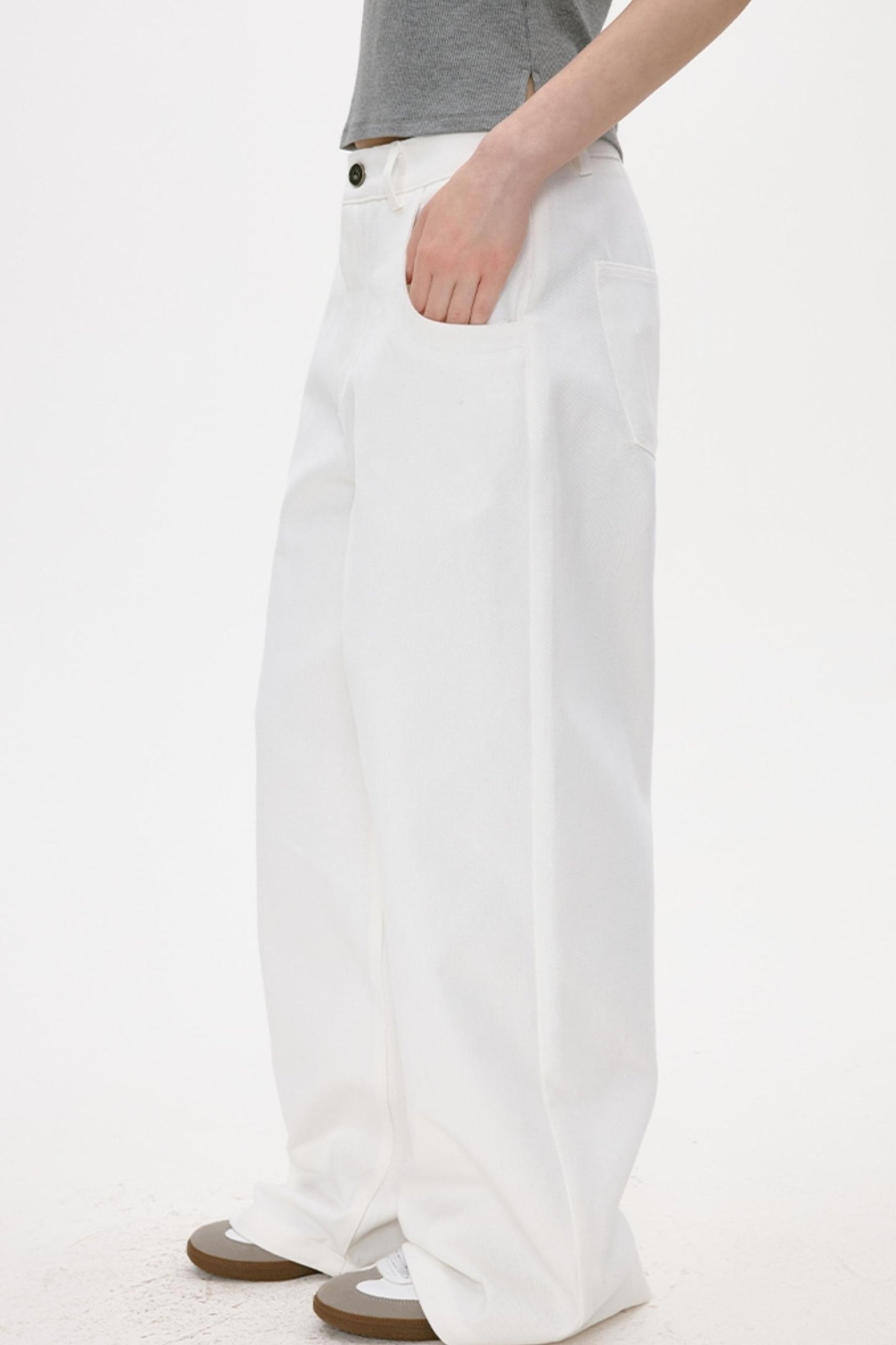 Retro White Casual Jeans