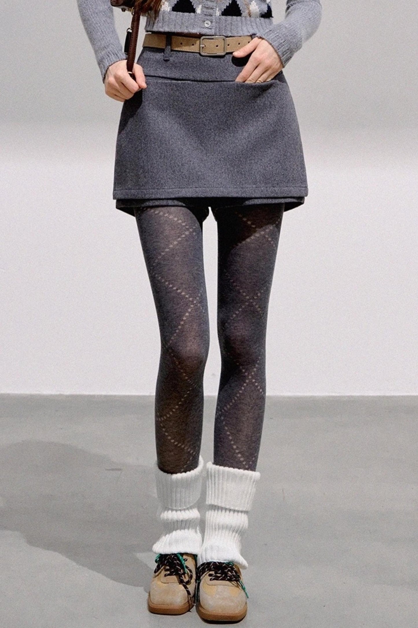 High-End Wool Tweed Skirt