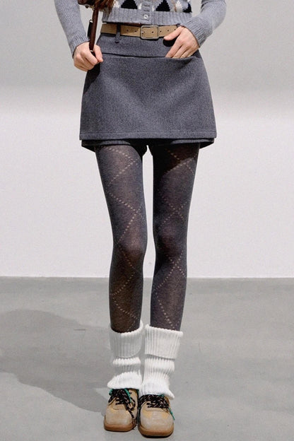 High-End Wool Tweed Skirt