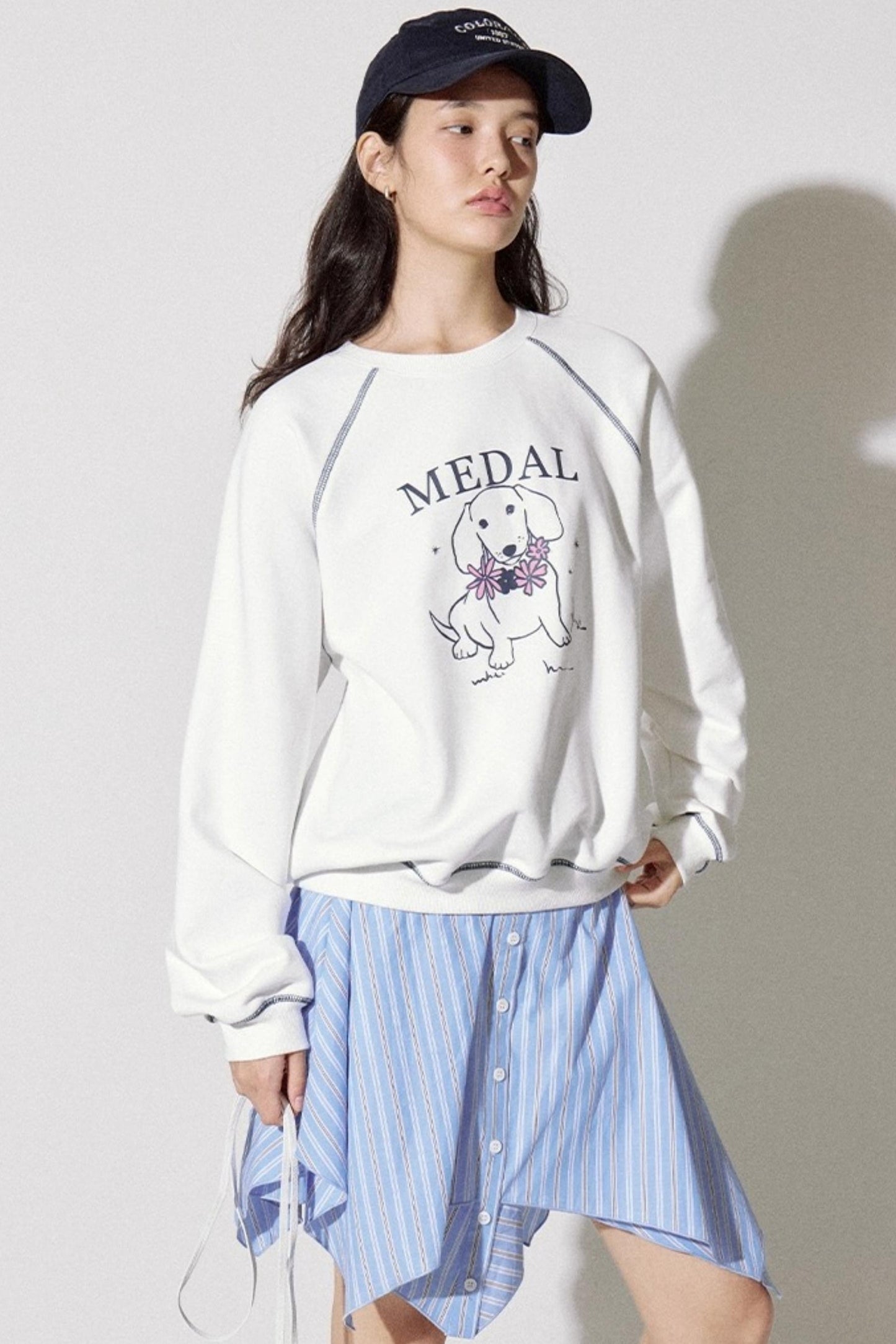 Playful Puppy Print Sweatshirt