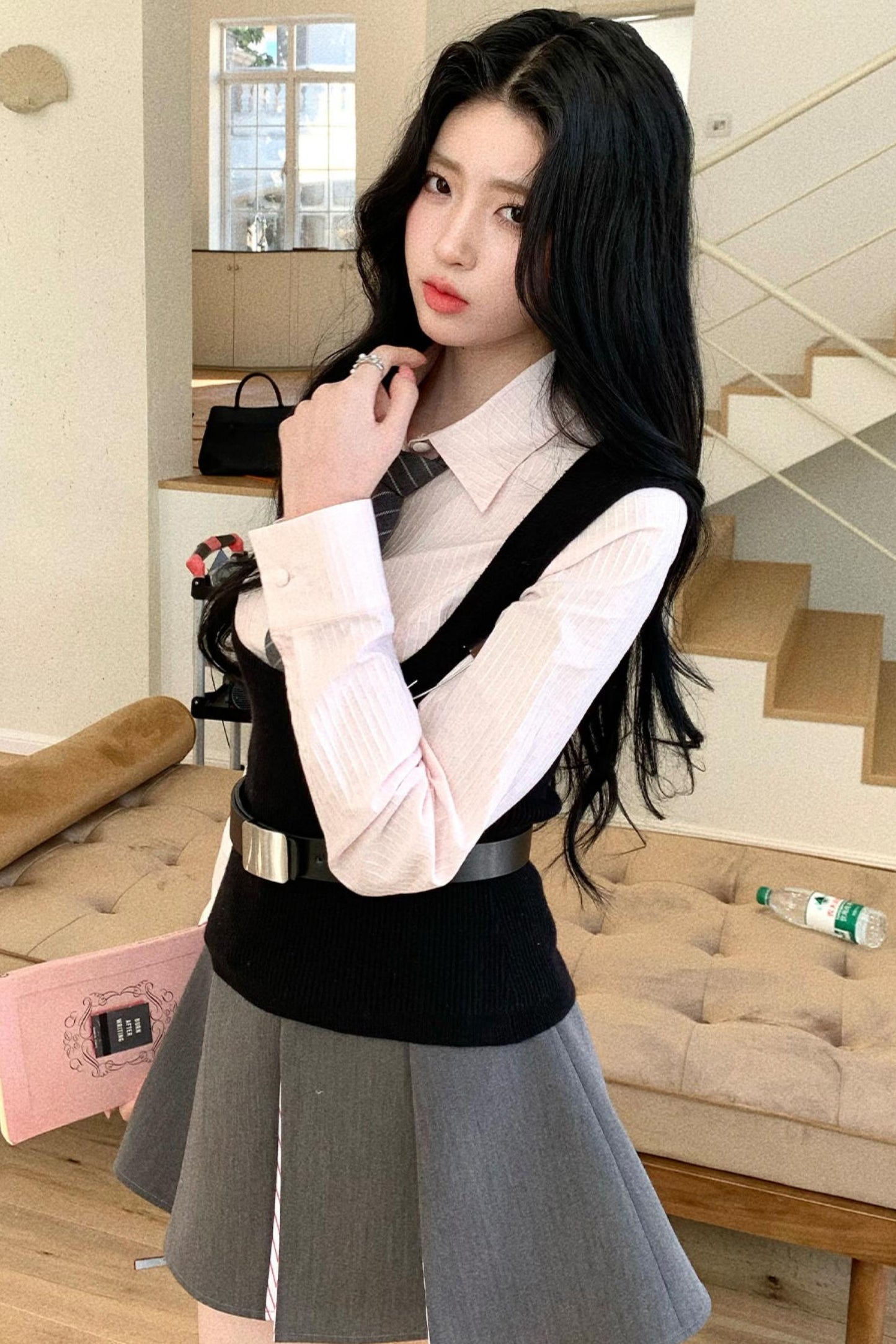 Slim Tie Silhouette Vest Set-Up