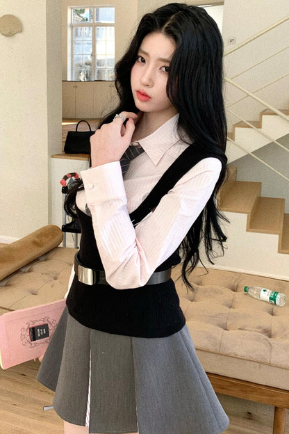 Slim Tie Silhouette Vest Set-Up