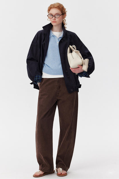 Textured Blue Polo Tee