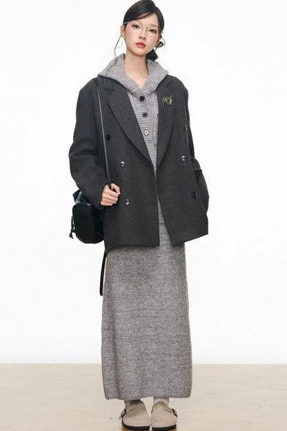 Gray Wool Blazer Set-Up