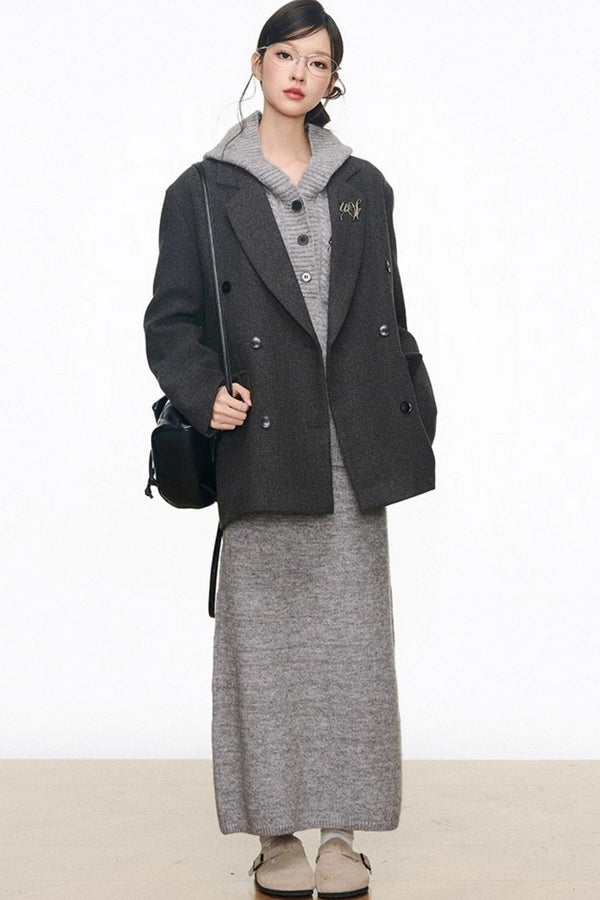 Gray Wool Blazer Set-Up