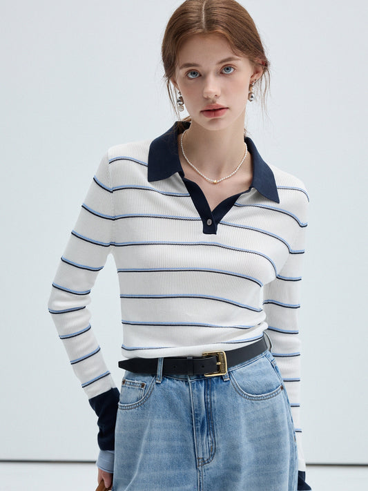 Sailing Day Striped Knitwear Top