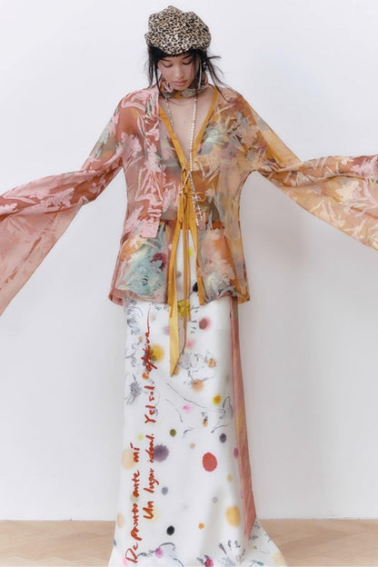 White Polka Dot A-line Skirt